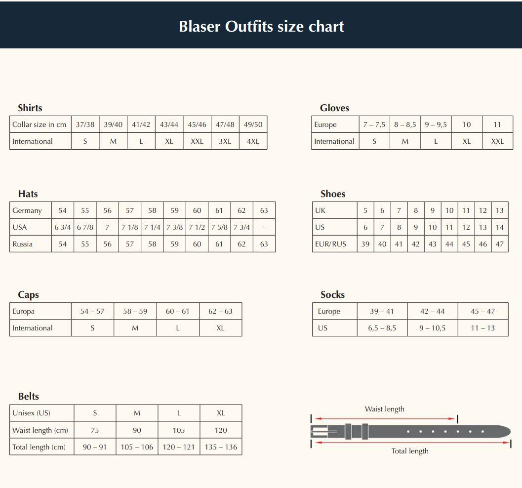 Blaser størrelsesguider tilbehør