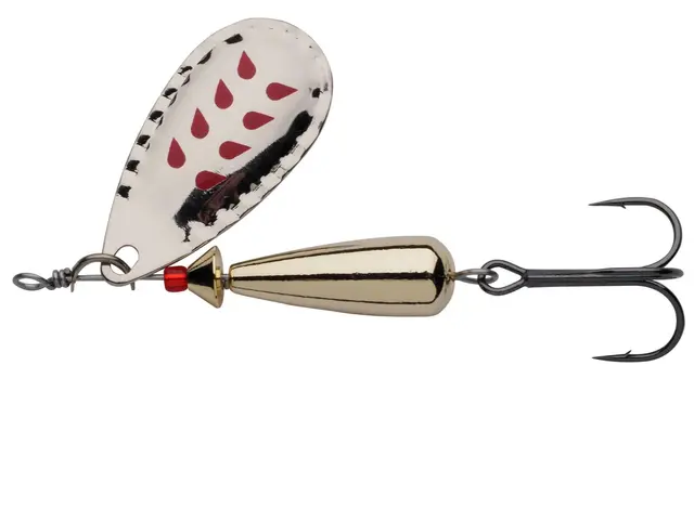 Abu Garcia Droppen LF Silver/Red dot 4g Perfekt rovfisk spinner til ferskvann 