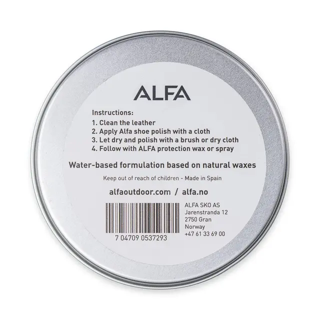 Alfa Shoe Care Polish Black Skokrem som pleier og beskytter 