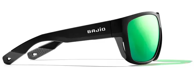 Bajio Roca Black Matte Solbriller Green Mirror Polycarbonate 