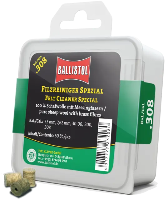 Ballistol Pussepropper med messingfiber 308 