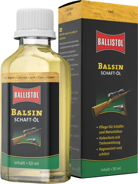 Ballistol BALSIN 50ml Lys Utsøkt klar stokkolje og trebeskyttelse 