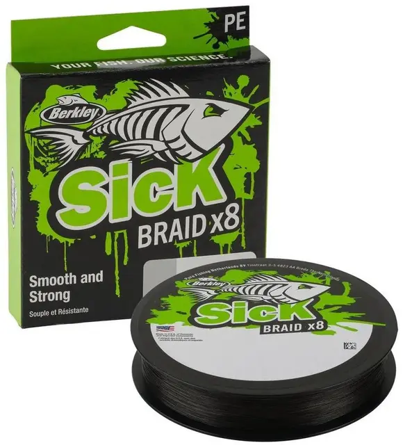 Berkley Sick Braid 150m 0,10mm Black Høyytelses supermykt multifilament snøre 