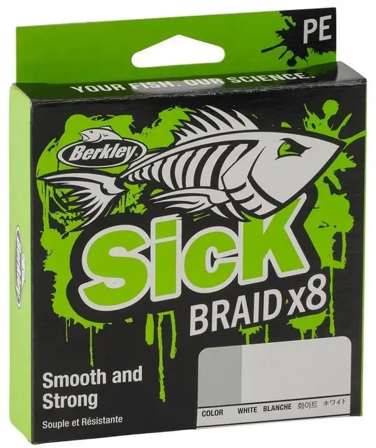 Berkley Sick Braid 150m 0,10mm White Høyytelses supermykt multifilament snøre 