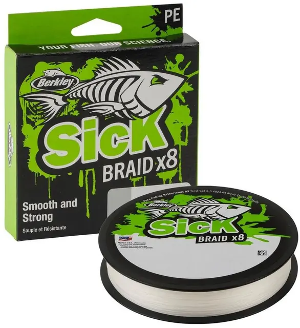 Berkley Sick Braid 300m White 0,10mm Høyytelses supermykt multifilament snøre 