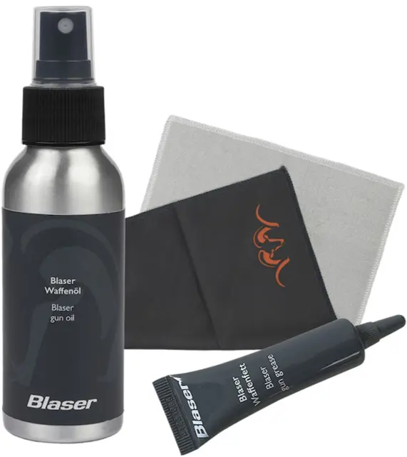Blaser Våpenpleiesett Premium våpenolje, våpenfett og klut 