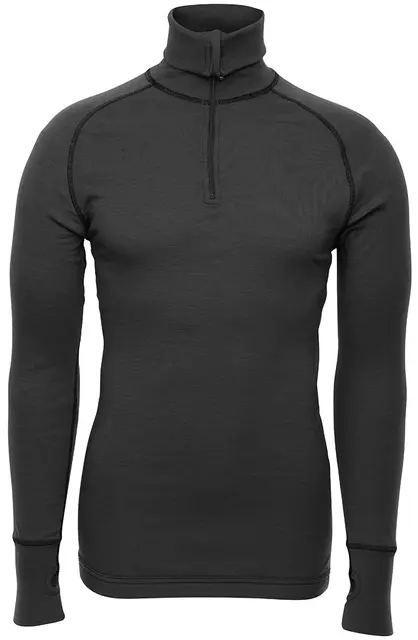 Brynje Arctic Zip Polo m/tommelgrep S Charcoal - Tolags ventilerende undertøy 