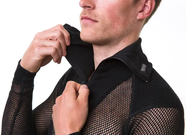 Brynje Wool Thermo Zip polo w/inlay S Black 