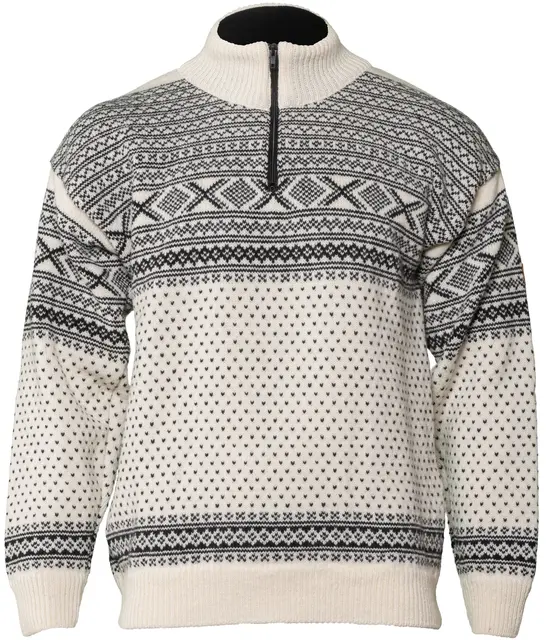 Bråtens Setesdal Genser Hvit S God og varm ullgenser med fôret hals 