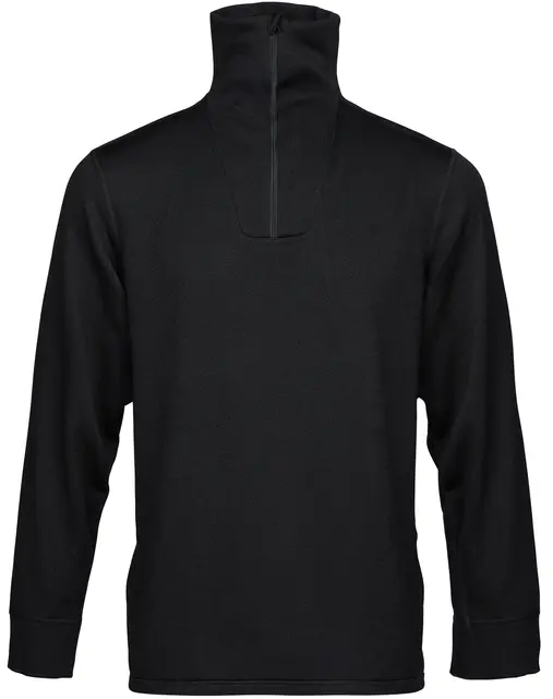 Bråtens Ullfrotté Trøye med Zip Sort S 