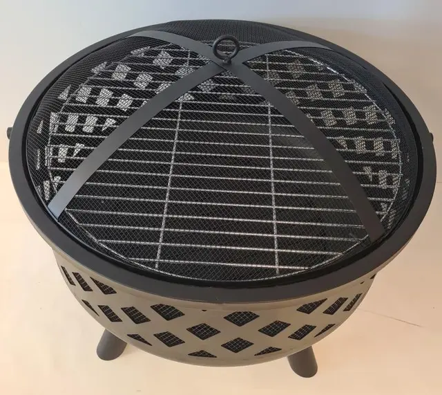 CAL Utepeis/grill sortlakkert stål 66x65cm 