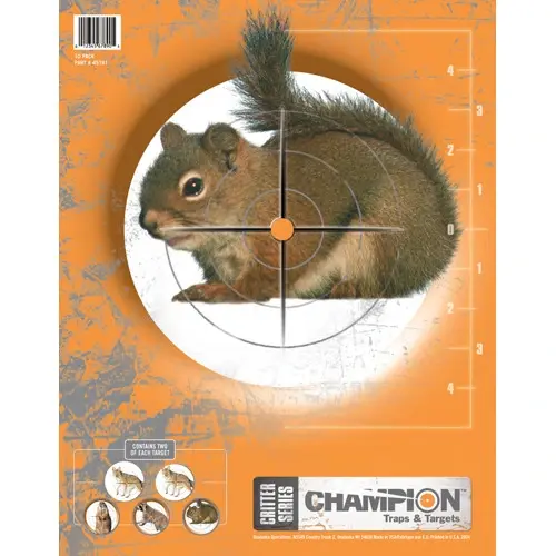 Champion Critter Series Targets 10-pack med 5 ulike dyremotiver 