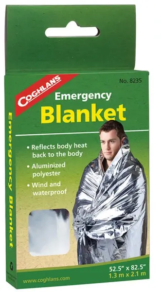 Coghlan's Førstehjelps pledd Kompakt redningsteppe for økt kroppstemp 
