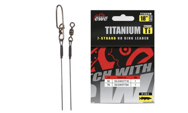 CWC TI Wire Leader 50lbs 45cm 7 strand 1pk 