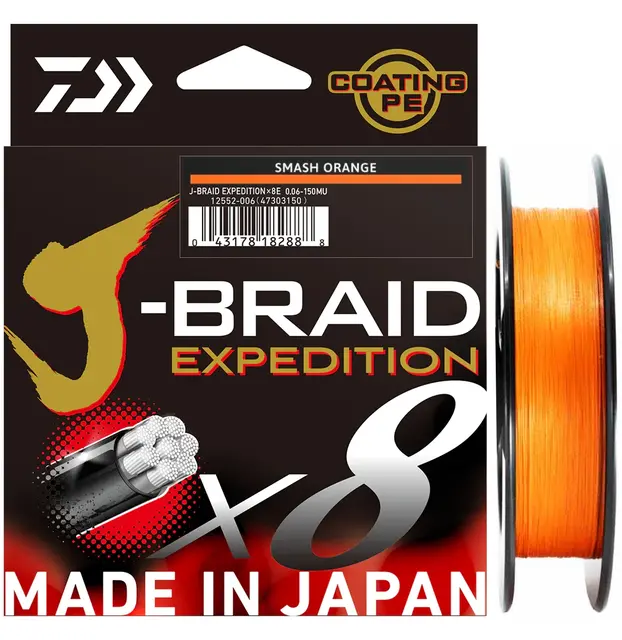 Daiwa J-Braid Expedition 150m 0,06mm Or Smash Orange multifilament 