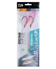 Daiwa Grand Wave Feather Rig 7 #4/0 Hekle med rosa flash