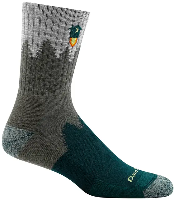 Darn Tough Men's Number2  Gray M Micro Crew Midweight Hiking Sock, Herre 