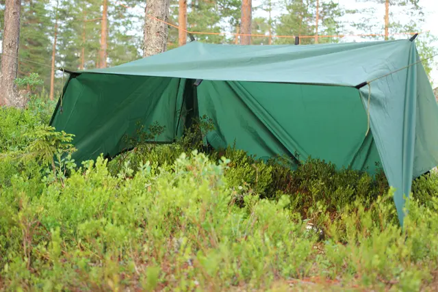 Eagle Tarp/Gapahuk - Grønn Med tau og plugger 