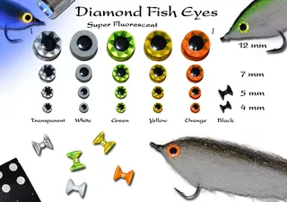 Diamond Fish Eyes - Orange Super Fluorescent fiske&#248;yne