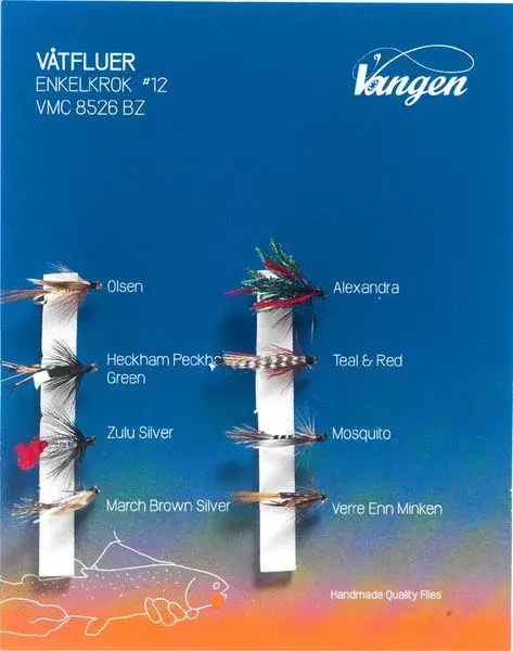 Vangen Våtfluer Enkelkrok #12 8stk 