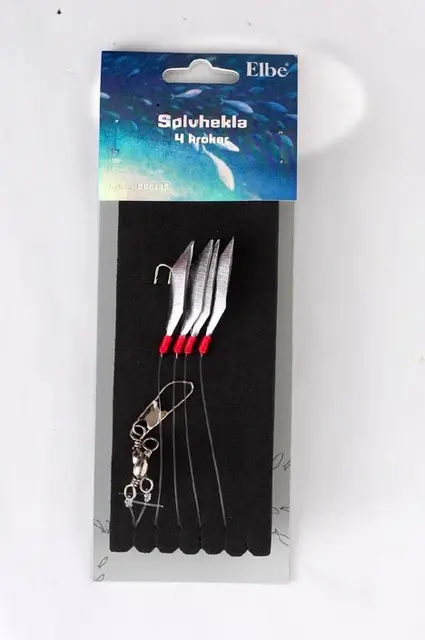 Elbe Sølvhekla m/4 stk kroker 