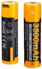 Fenix 18650 Batteri 3500 mAh USB Lades med micro-USB
