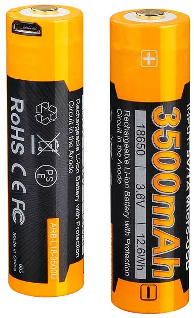 Fenix 18650 Batteri 3500 mAh USB Lades med micro-USB 