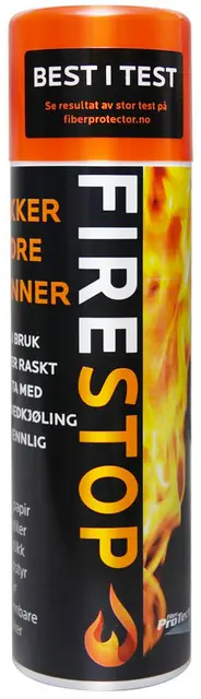 Fiber ProTector FireStop! Brannslukker Miljøvennlig brannslukker på boks 