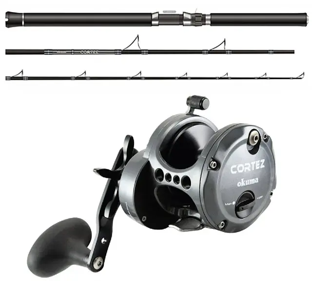 Okuma Cortez Black CZ12C Sa - 30-50lbs Pakke med stang og snelle 