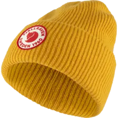 Fj&#228;llr&#228;ven 1960 Logo Hat Mustard Yellow Behagelig strikkelue i lammeull