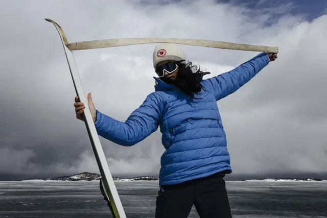 Fjällräven 1960 Logo Hat Mustard Yellow Behagelig strikkelue i lammeull 