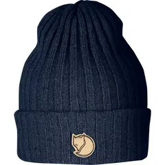 Fj&#228;llr&#228;ven Byron Hat Dark Navy Dobbletstrikket lue i ull
