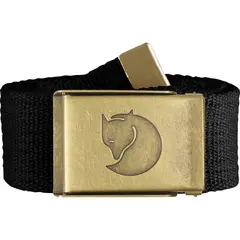 Fj&#228;llr&#228;ven Canvas Brass Belt 4 cm Black Solid lerretsbelte med messingfinish