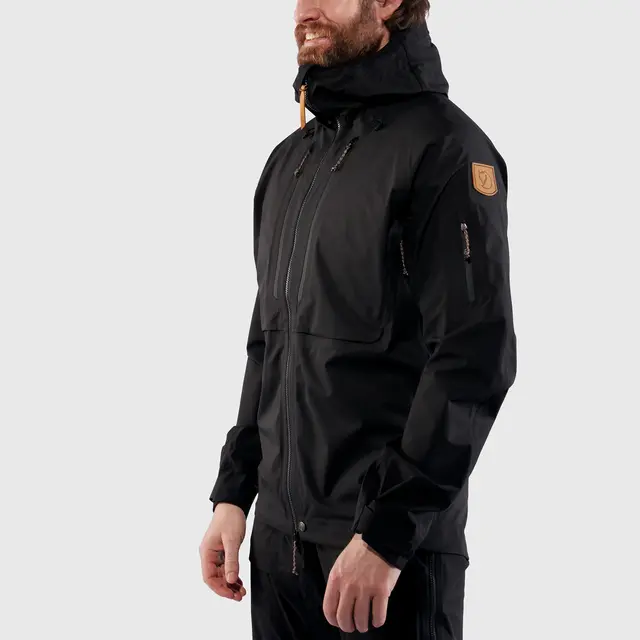 Fjällräven Keb Eco-Shell Jacket M XXL Trelags skalljakke til herre i Black 