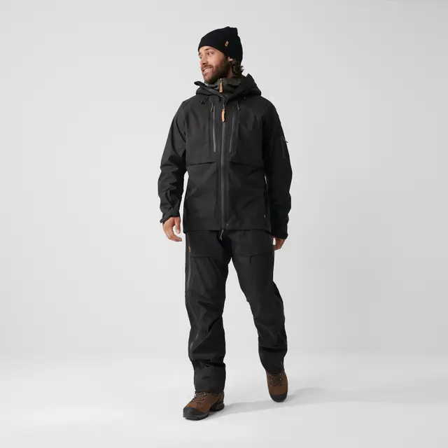 Fjällräven Keb Eco-Shell Jacket M XXL Trelags skalljakke til herre i Black 