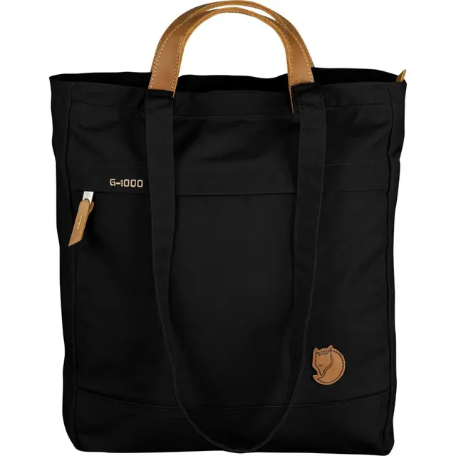 Fjällräven Totepack No. 1 Black Smidig veske i kraftig vokset stoff 