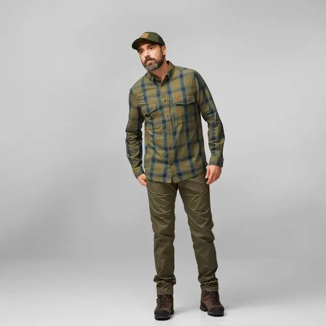 Fjällräven Lappland Mesh Shirt M L Light Olive-Indigo Blue, herre 