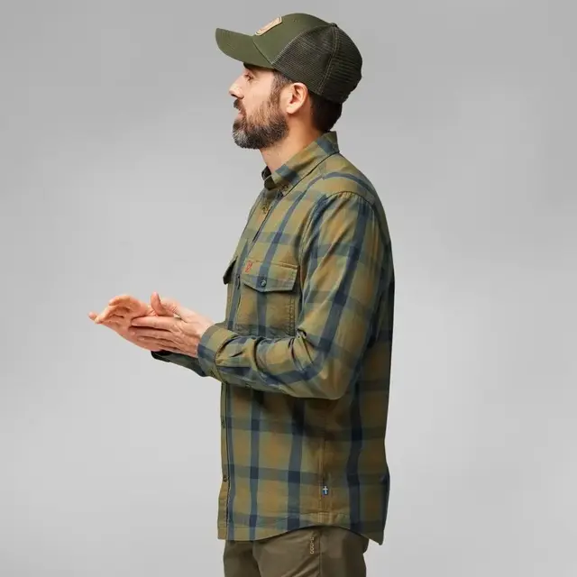 Fjällräven Lappland Mesh Shirt M L Light Olive-Indigo Blue, herre 