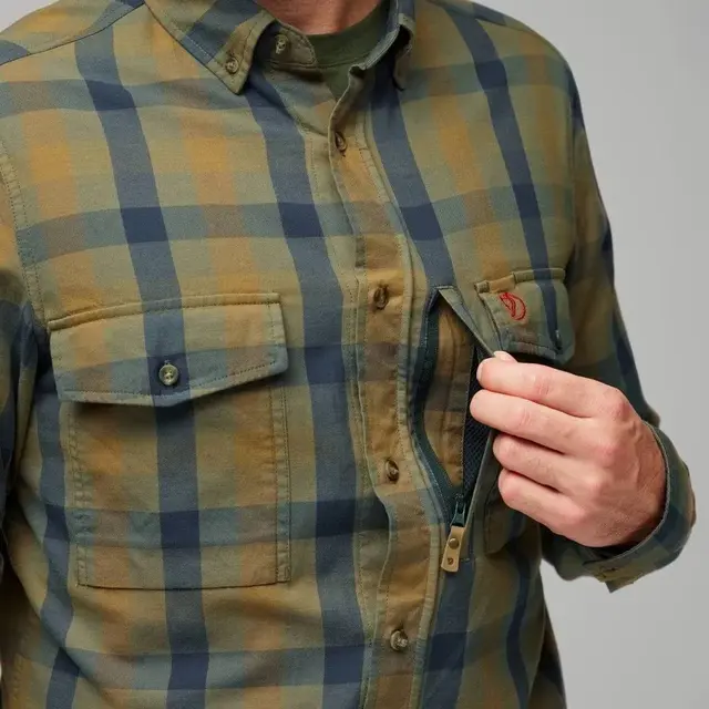 Fjällräven Lappland Mesh Shirt M L Light Olive-Indigo Blue, herre 