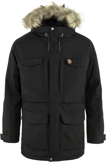 Fjällräven Nuuk Parka M Black L Komfortabel og varm parkas til herre 