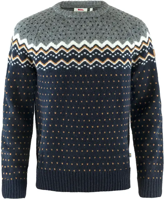 Fjällräven Övik Knit Sweater M L Dark Navy, herre 