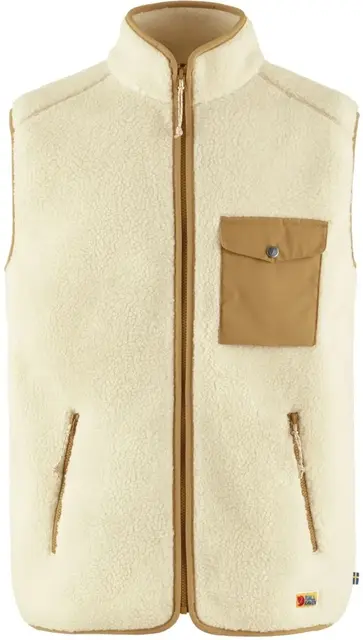 Fjällräven Vardag Pile Fleece Vest M L Chalk White-Buckwheat Brown, herre 