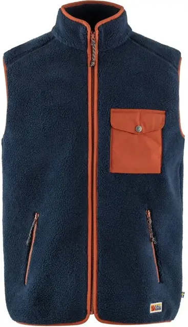 Fjällräven Vardag Pile Fleece Vest M L Navy-Autumn Leaf, herre 