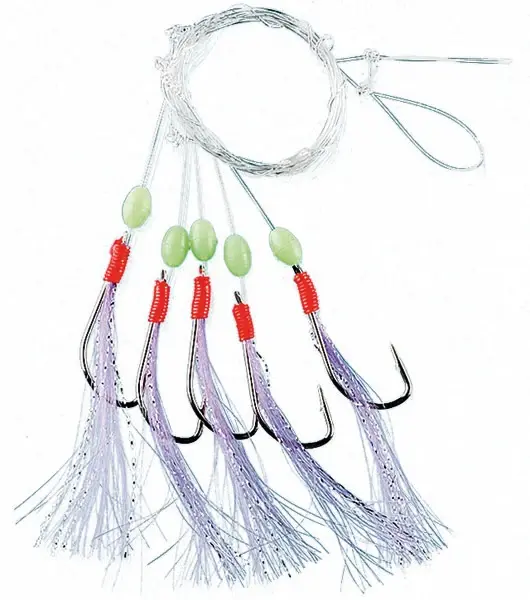 Fladen Fjærhekle m/fluo. perle #3/0 Hvit 