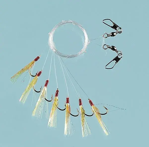 Fladen Sabiki hekle #4 m/7 kroker Gul/Hvit 