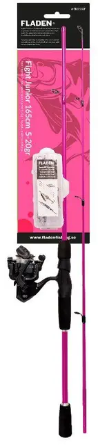 Fladen Fight Junior 165cm 5-20g fiskeset Haspel fiskesett for unge fiskere 