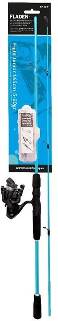 Fladen Fight Junior 165cm 5-20g fiskeset Haspel fiskesett for unge fiskere 