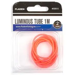 Fladen Luminous tube 1m Red 8mm 8mm gummislange i selvlysende farger