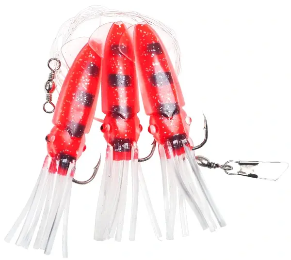 Fladen Winged Octopus Rød/Svart #8/0 3 kroker 