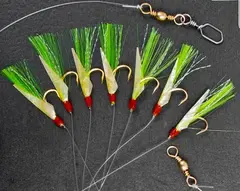 Fladen Sabiki hekle #4 m/7 kroker Gul/Gr&#248;nn